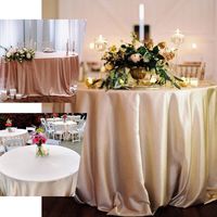 Vente en gros de nappes rondes en satin blanc de haute qualité de 120 pouces, nappes en lin pour événements, décorations de mariage et de fêtes