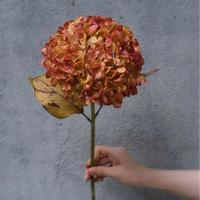 Accessoires d'arrangement floral en vrac Série Marron, Hortensia à tige unique, fleur artificielle en soie pour la décoration de mariages, de maisons et d'événements
