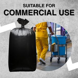 ถุงขยะสีดำกันรั่วซึมความจุสูง พิมพ์ออฟเซ็ต วัสดุ PE สำหรับงานแสดงสินค้า ใช้แล้วทิ้ง ปิดผนึกด้วยความร้อน ปรับแต่งได้ตามต้องการ - Product Image 4