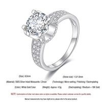 Cincin Moissanite Kepala Banteng Baru Terlaris, Perak Sterling S925, Perhiasan Mewah Ringan Elegan dan Serbaguna
