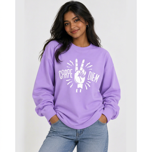 Camiseta de manga larga de algodón transpirable y holgada para mujer con cuello redondo - Product Image 1