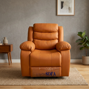 Modern Leather Recliner Chair Living Room Furniture Solid Back Leisure Chair Contemporary Design - Product Image 1