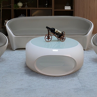 Table basse moderne blanche, table ronde minimaliste pour salon, salle de séjour, réception
