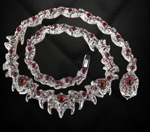 สร้อยคอฮิปฮอปเงินแท้ 925 ลายตาปีศาจประดับเพชรโมอิสซาไนต์สีแดง VVS จากซัพพลายเออร์อินเดีย เหมาะสำหรับเป็นของขวัญ มีจำหน่ายแล้ว - Product Image 5