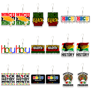 Pendientes <span class=keywords><strong>de</strong></span> Resina Acrílica Personalizados con Diseños <span class=keywords><strong>de</strong></span> <span class=keywords><strong>Historia</strong></span> Afroamericana, Serie <span class=keywords><strong>de</strong></span> Artesanías <span class=keywords><strong>de</strong></span> Resina Impresas DIY, Joyería Artesanal para Graduación - Product Image 1