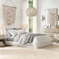 RH COSETTE Minimalistisches Modernes Eichenholz-Paneelbett, Anpassbare Größen, Multifunktionales Plattformbett für das Hauptschlafzimmer