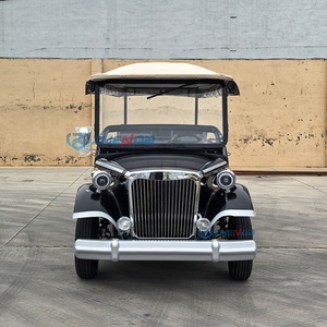 Carro Eléctrico de Lujo Vintage Negro de 3 Filas y 8 Asientos, Totalmente Metálico, con Toldo Impermeable para Bodas y Eventos en Resorts - ¡Venta Caliente! - Product Image 6