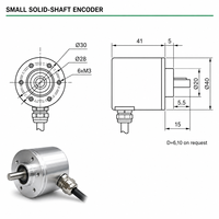 Encodeur Absolu à Arbre Solide Compact AMS40 SSI 18 bits Simple 14 bits Multiturn pour Applications d'Imprimantes Protocoles CANopen/SSI Binaire/Gris