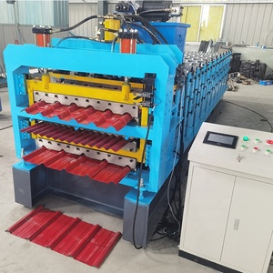 Vật liệu xây dựng ibr Bảng điều chỉnh tôn kim loại thép tráng men ngói làm tấm lợp máy móc ba lớp cuộn tạo thành máy - Product Image 2