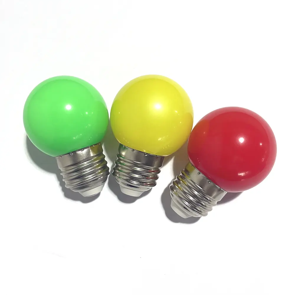 1 Watt Led Mini ampul küresel aydınlatma lambası dize işık yedek ampul G45 çok renkler ile E27 taban
