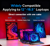 Moniteur portable double écran LCD 15,6 pouces, support pliable extensible, moniteur triple détachable, Full HD, type C pour entreprise
