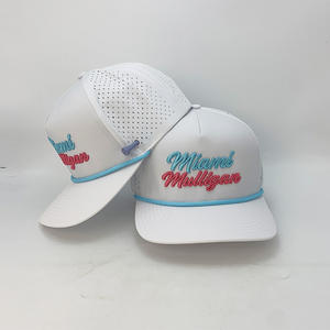 वाटरप्रूफ 5 पैनल कैप कस्टम उच्च गुणवत्ता वाले pvc पैच रस्सी बेसबॉल कैप सूर्य संरक्षण घुमावदार ब्रिम बैक स्नैपमैन टोपी - Product Image 4