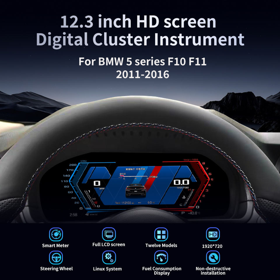 12.3 Inch Linux System Multilingual LCD Digital Dashboard Speedometer ...