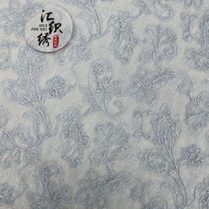 Tela de encaje floral doble de lujo con contorno intrincado y patrón floral <span class=keywords><strong>en</strong></span> relieve, tela de malla <span class=keywords><strong>para</strong></span> vestido de noche o fiesta. - Product Image 4
