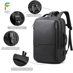 Men's Casual Style Lightweight USB Charging 15 Inch Notebook Backpack Quality Waterproof PC <b>Bag</b> with Nylon Lining - Product Image 2