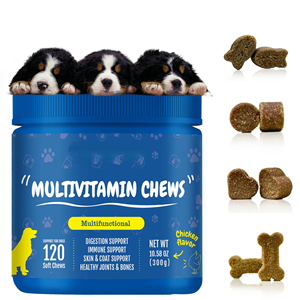 OEM 10 in 1 Multivitamin Soft Chews for Dogs & Cats-High-<b>Protein</b> Joint & Digestive Health 120 Count - Product Image 1