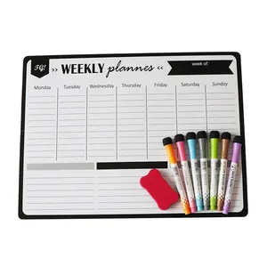 Benutzer definierte Mini Kids Papier Magnet Marker, Notepad Aufkleber Doppelseiten blatt, Whiteboard Magnet Kalender für Kühlschrank Dry Erase Board