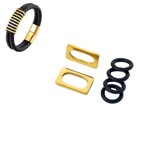 Yiwu Aceon DIY Schmuckherstellung Blanko Rechteckige Lochperlen Polierte Stapelbare Lederband-Dekorations-Schiebeperlen - Product Image 1