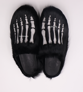 Pantoufles pour hommes personnalisées de haute qualité, logo personnalisé en fourrure - Product Image 1