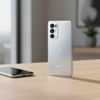 Coque arrière en verre argenté couleur pure anti-traces de doigts finition miroir pour téléphone portable OnePlus 9 Pro