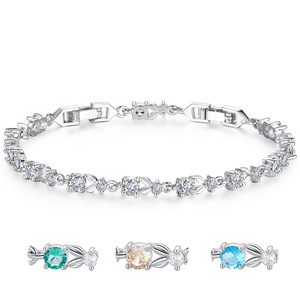 Bracelet en Zircon Cubique Chaîne <span class=keywords><strong>Tennis</strong></span> Réglable pour <span class=keywords><strong>Femme</strong></span>, Bijou Coloré, Cadeau <span class=keywords><strong>de</strong></span> Mariage - Product Image 2
