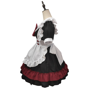 <span class=keywords><strong>Disfraz</strong></span> de Sirvienta Malvada para <span class=keywords><strong>Mujer</strong></span>, Color Negro y Rojo, para Cosplay de Anime, Halloween, Disfraces de Sirvienta, Vestidos Sexys de Lolita para Fiesta - Product Image 5