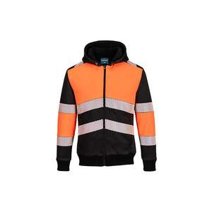 PORTWEST - PW377OBRXXL PW3 Zipped Class 1 Winter Hoodie <b>Orange</b>/Black - EAN 5036108391776 <b>HI</b>-<b>VIS</b> WORKWEAR - Product Image 1