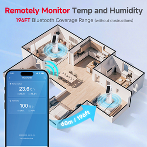 Hiện đại 6-Pack nhà thông minh được xây dựng trong pin không dây app điều khiển từ xa Bluetooth/Wifi nhựa Nhiệt ẩm kế - Product Image 2