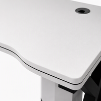 Bureau de jeu blanc 100 120 140 cm, bureau d'ordinateur ergonomique avec support pour tour PC et gestion des câbles