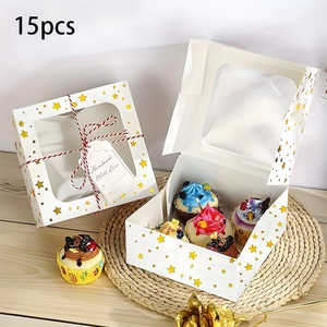 <span class=keywords><strong>Sweety</strong></span> papier blanc alimentaire Cookie Macaron Cupcake Box emballage Mini gâteau beignet fête mariage boîte avec fenêtre transparente - Product Image 3