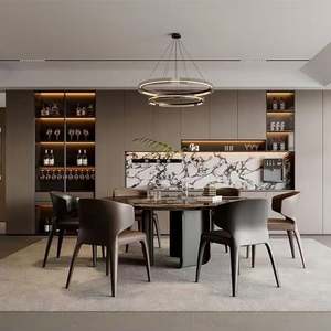 Muebles de Almacenamiento de Lujo Personalizables para Sala de Estar y Comedor, de Madera y Vidrio, con Aplicación para Hoteles, Apartamentos u Hogares - Product Image 1