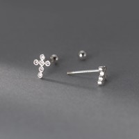 Zierliche 925 Sterling Silber Blumencluster Ohrstecker 925 Silber Blumen-Zirkon Ohrstecker