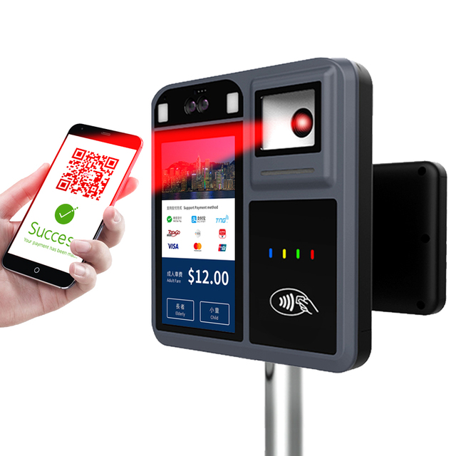 13.56 MHz Contactless Automated Fare Collection Public Transport Bus Ticket Validator Device with QR Code P18-Q