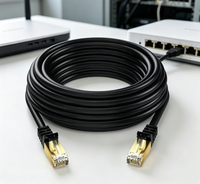 Cable de Red Ethernet Cat5e/Cat6 Directo de Fábrica, Conectores RJ45 Chapados en Oro, 1m-40m, Blindaje UTP/FTP/SFTP, Cable LAN de 1Gbps