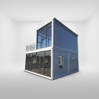 Maison conteneur de conception contemporaine personnalisée professionnelle avec chambre, bureau transparent, toilettes et caractéristiques préfabriquées de luxe