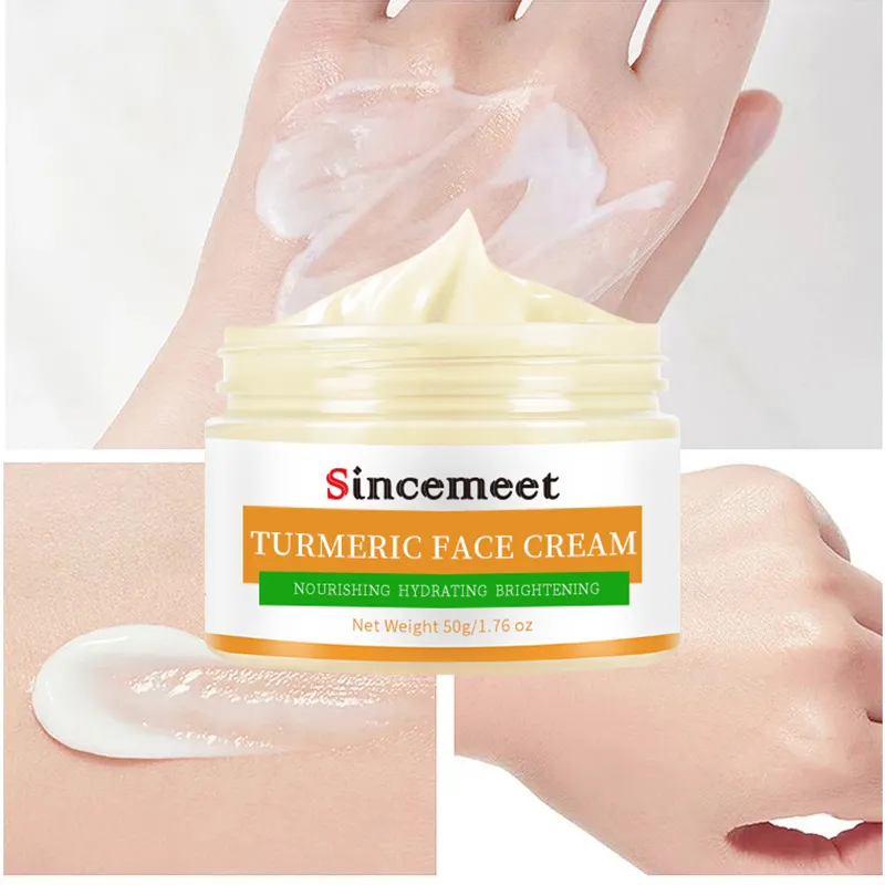 Custom Uw Merk Cosmetica Crème Huidverzorging Natuurlijke Voedende Whitening Anti Veroudering Herstellen Huid Collageen Kurkuma Gezichtscrème