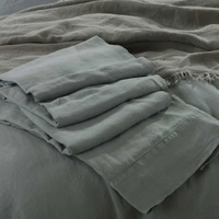 Parure de lit 100 % lin français lavé, draps en lin