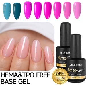 Base de vernis à ongles universelle populaire de 15 ml, compatible avec tous les vernis gel, solution complète personnalisée OEM ODM, à retirer par trempage UV LED - Product Image 1