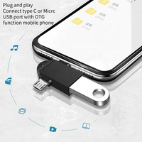 Adaptador OTG 2 en 1 Micro USB Tipo C Macho a USB 3,0 Hembra Micro y Tipo C Conectores OTG