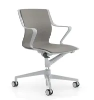 Chaise d'ordinateur en maille de bureau avec accoudoir en plastique pivotant à dossier bas