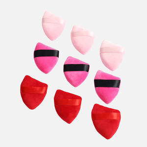 Etiqueta privada Triángulo Negro Rosa <span class=keywords><strong>Gris</strong></span> Beige Polvo <span class=keywords><strong>Puff</strong></span> Cosmético suave Puffs Terciopelo Polvo <span class=keywords><strong>Puff</strong></span> - Product Image 2