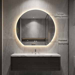 Miroir de salle de <span class=keywords><strong>bain</strong></span> à écran tactile personnalisable, sans cadre, miroir mural intelligent pour salle de <span class=keywords><strong>bain</strong></span>, miroir en verre HD anti-buée avec bord poli pour la décoration de la maison - Product Image 3