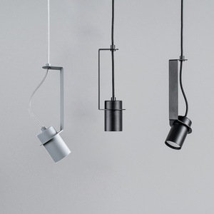 Lampe suspendue minimaliste moderne à LED E26, tête unique, noire, commande tactile, pour salon, chambre à coucher, couloir, restaurant - Product Image 2