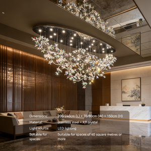 <span class=keywords><strong>Lampadario</strong></span> in Vetro Artistico Personalizzato con Motivi di Petali, Rami e <span class=keywords><strong>Farfalle</strong></span> per Mostre d'Arte, Hotel d'Arte, Locande e Resort - Product Image 2