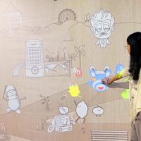 Projection interactive tactile média mur magique multi-touch radar projecteur tactile 3D publicité affichage mur vidéo