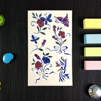 Autocollant de tatouage temporaire en PVC écologique réutilisable, imperméable, pour décoration intérieure, motifs fleurs, cœurs, étoiles, pour femmes, fête