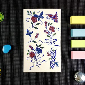 Adesivi per Tatuaggi Temporanei a Forma di Farfalla Glitterata, Impermeabili, con Disegni di Fiori, Cuori e <span class=keywords><strong>Stelle</strong></span> per Donne, Decorazioni per Feste - Product Image 4