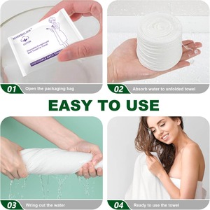 Serviettes de bain compressées jetables en viscose non tissée épaissie, super absorbantes, portables, pour les voyages et l'hôtellerie - Product Image 2