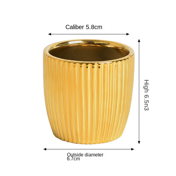 Plaqué Or, Petite Coupe, Rayures Verticales