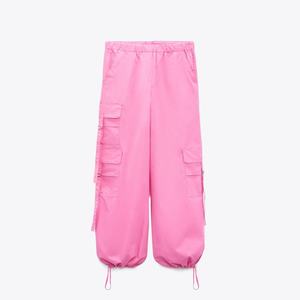 Pantalons cargo en coton biologique de haute qualité, tendance, rose, écologiques, respirants, pour l'été, personnalisables - Product Image 1